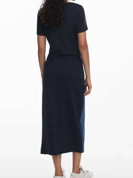 Spódnica jeansowa Desigual do kolan niebieska