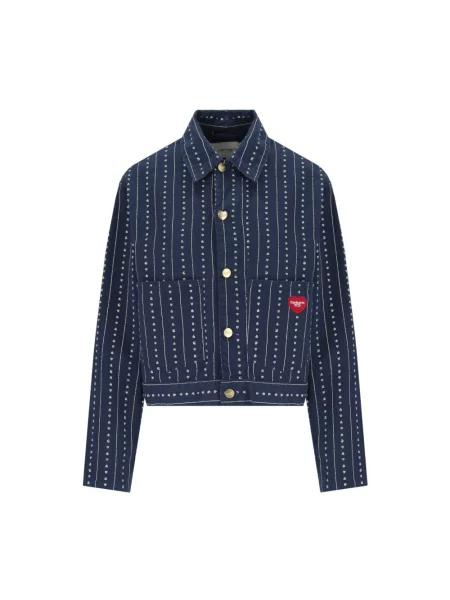 Kurtka Carhartt Wip z nadrukiem w serca niebieska