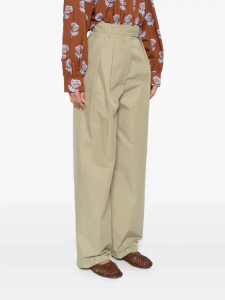 Pantaloni La Doublej plisate verde