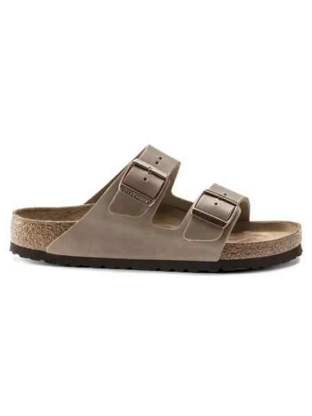 Klapki Birkenstock skórzane beżowe