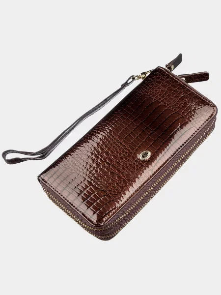 Кожаный кошелек St Leather Accessories коричневый