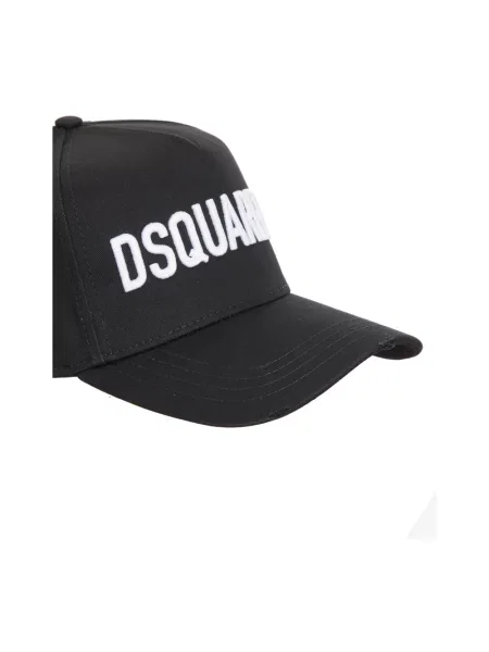 Czapka z daszkiem Dsquared2 z logo w miejskim stylu czarna