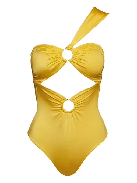 Costum de baie Sofia Erhan cu un umăr gol galben