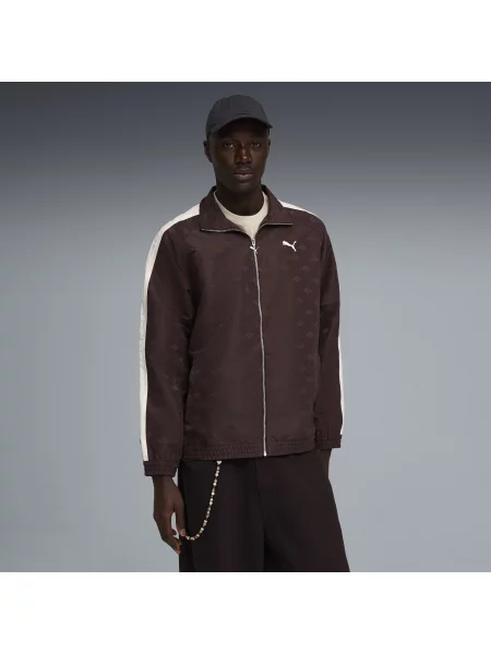 PUMA tkana kurtka dresowa T7 Odzież S brązowy