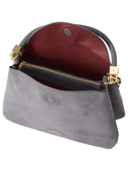 Semišová crossbody kabelka Coccinelle sivá