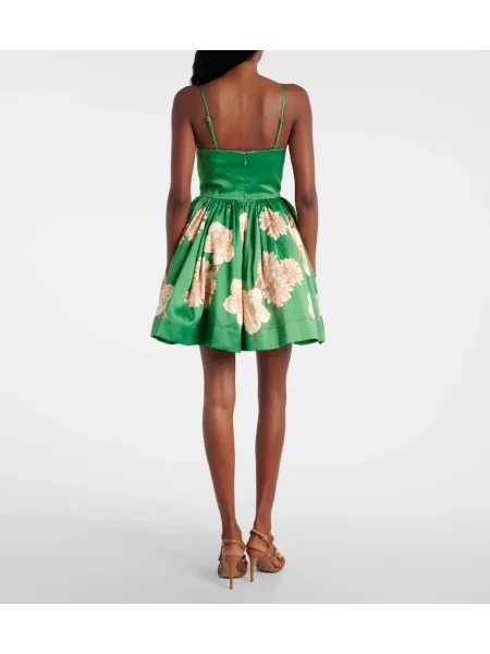 Rochie Alemais cu model floral verde