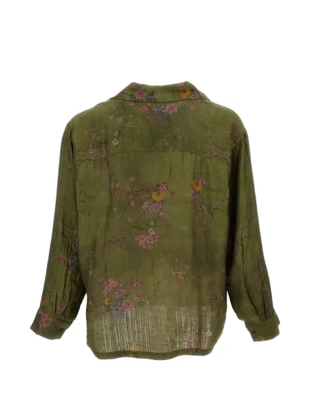 Cămașă Found cu model floral cu imagine verde