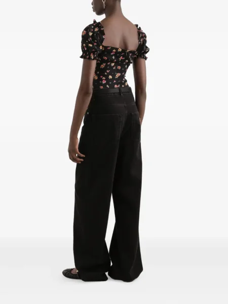 Bluză Dolce & Gabbana cu model floral negru