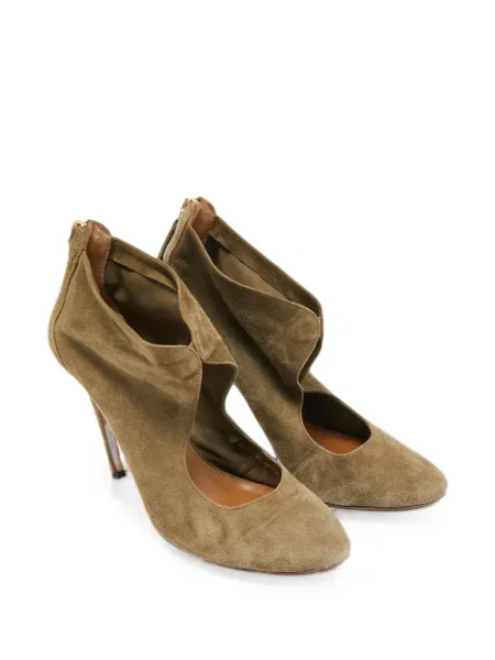 Велурени боти до глезена Aquazzura кафяво