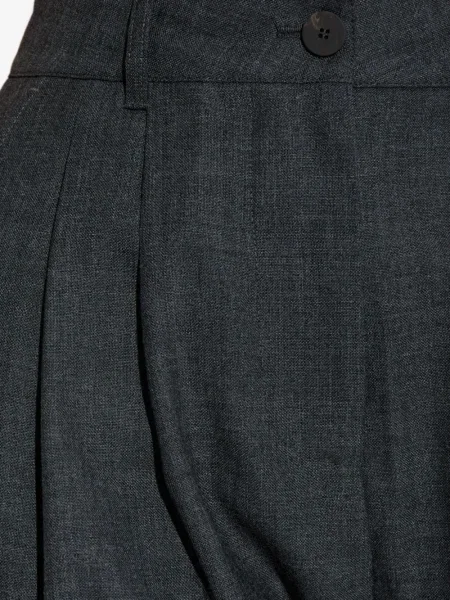 Pantaloni Studio Nicholson de lână plisate gri
