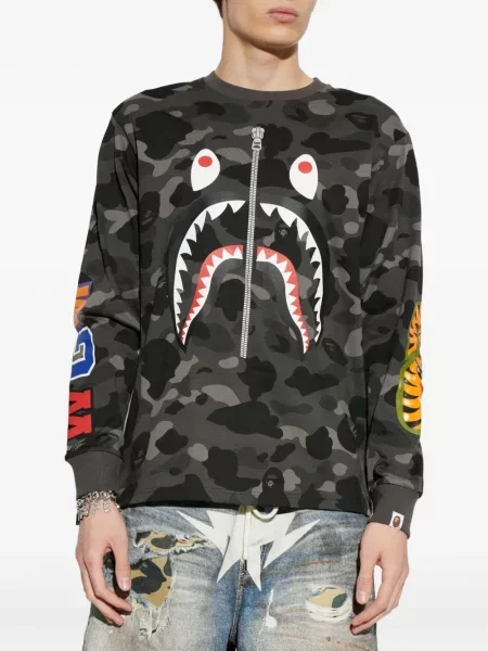 Μπλούζα A Bathing Ape® με σχέδιο παραλλαγής μαύρο