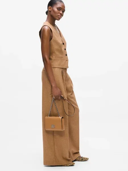 Кожаная сумка Karl Lagerfeld белая