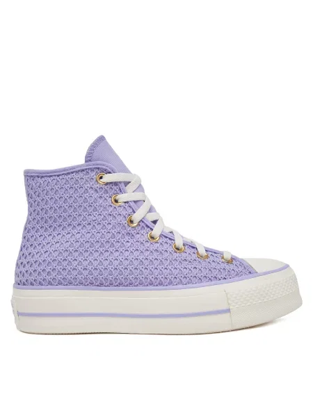 Кеди Converse Chuck Taylor All Star Lift Platform Knit Kadın Mor фіолетовий