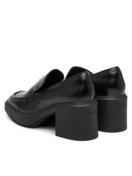Calvin Klein Félcipő Block Heel Loafer Lth Hdw fekete