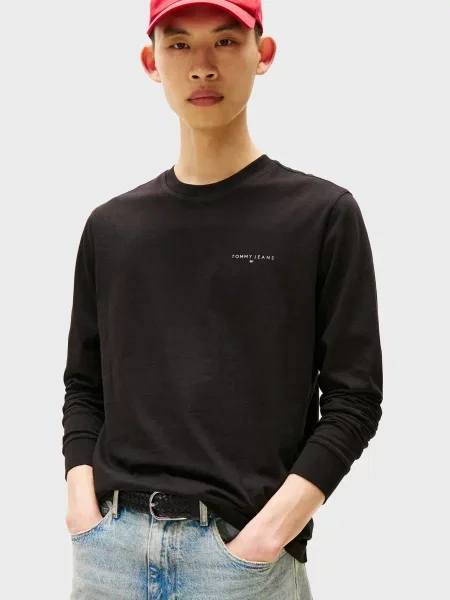 Лонгслів Tommy Jeans чорний