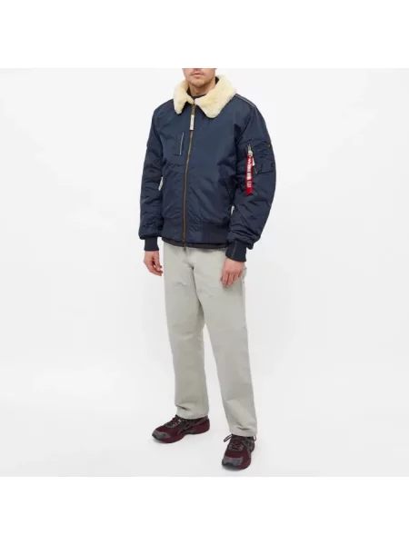 Kurtka skórzana Alpha Industries niebieska