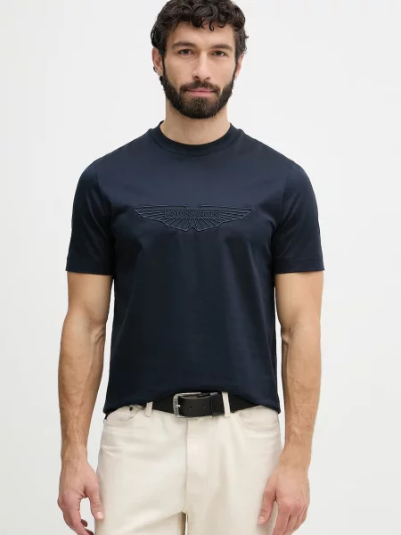 BOSS kratka majica BOSS X ASTON MARTIN modra