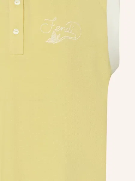Fendi Sukienka Polo Piqué gelb biała