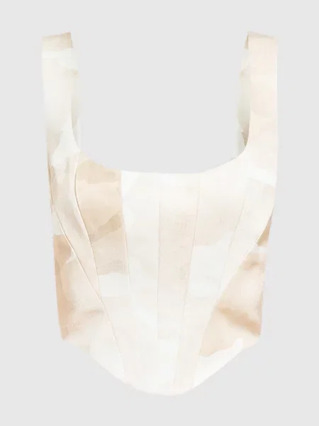 Топ в камуфляжний принт Ermanno Scervino бежевий