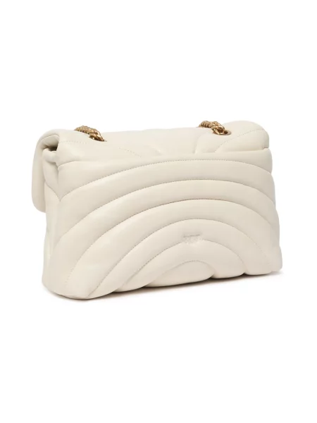 Torebka crossbody Pinko skórzana klasyczna beżowa