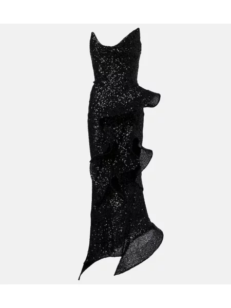 Sukienka Maticevski z falbankami czarna