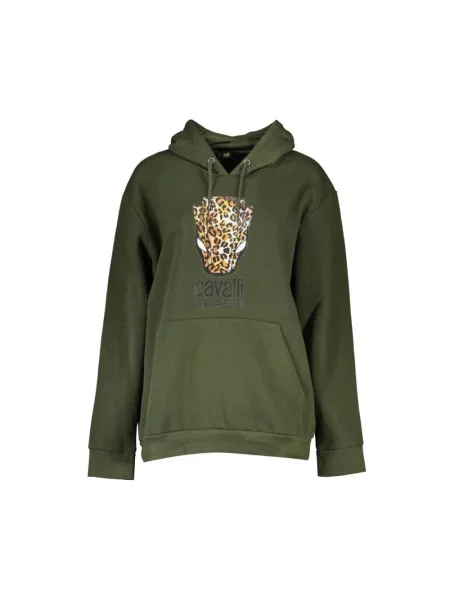 Bluza z kapturem Cavalli Class zielona