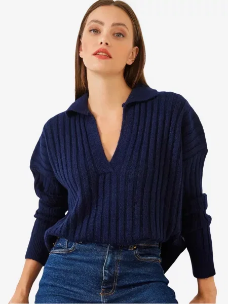 Bianco Lucci Pulover Pullover mornarsko plava