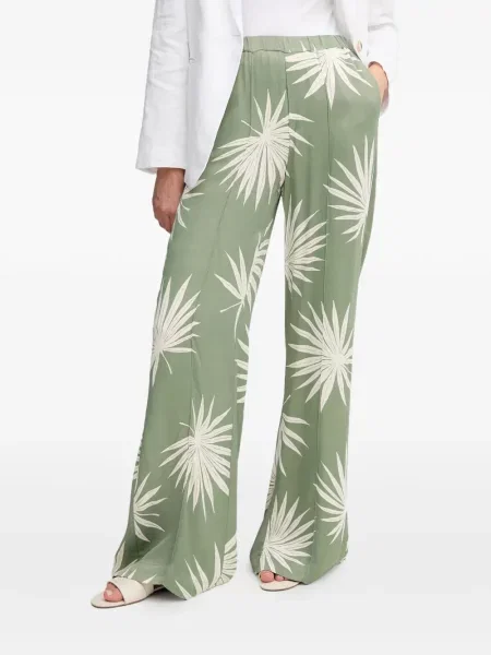 Pantaloni Oui cu model floral verde