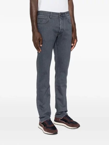 Blugi drepți Jacob Cohën cu autograf gri