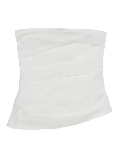 Plisovaná podprsenka Simkhai bez ramínek bílá