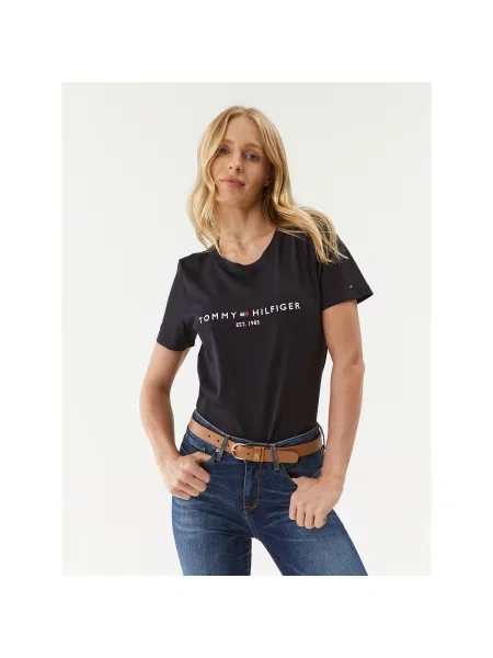 Tommy Hilfiger Marškinėliai Heritage C-Nk Tamsiai Regular Fit mėlyna