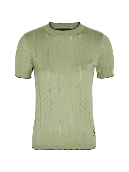 Dzianinowa krótka koszulka B.b. Walace zielona