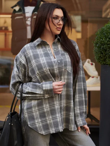 Сорочка Jadone Fashion Sorochka_Rani_siraN бавовна/поліестер сірий