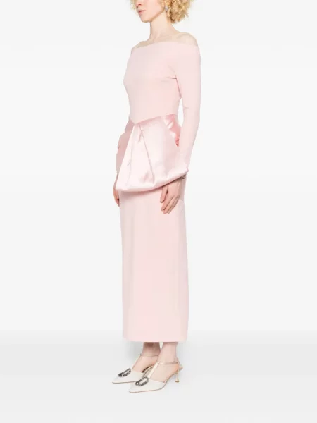 Rochie maxi Solace London lungă de costum roz
