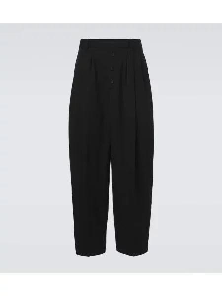 Pantaloni Jacquemus de lână plisate negru