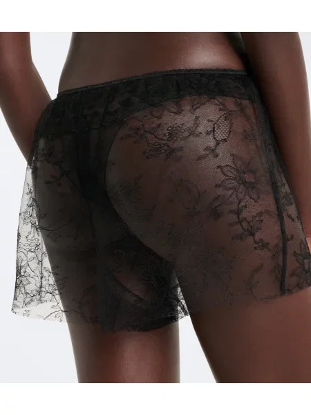Pantaloni scurți Khaite din dantelă negru