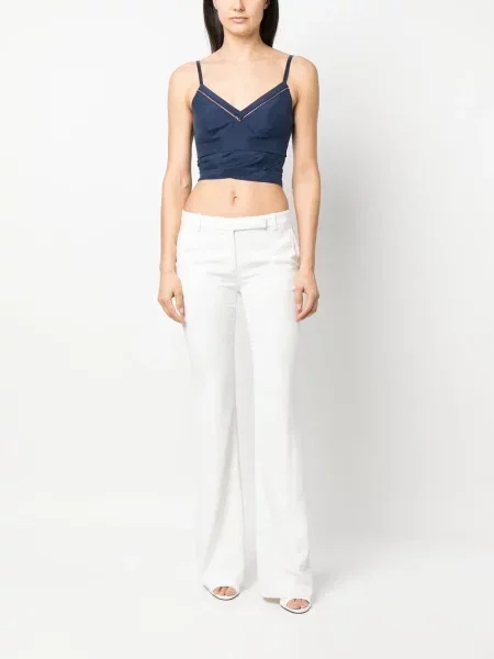 Top Alberta Ferretti s V-izrezom veze plava