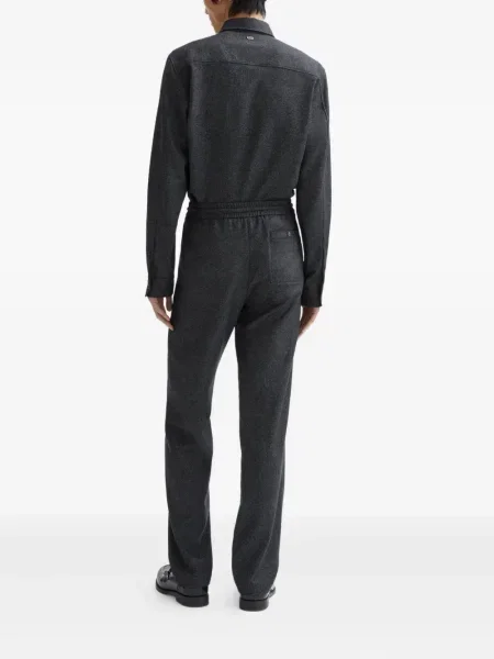 Flanelové kalhoty Agnona šedé