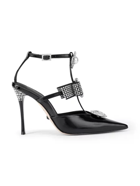 Pantofi cu toc Kurt Geiger London cu funde din piele negru