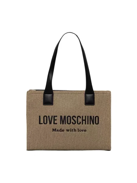 Love Moschino torebka shopper beżowa