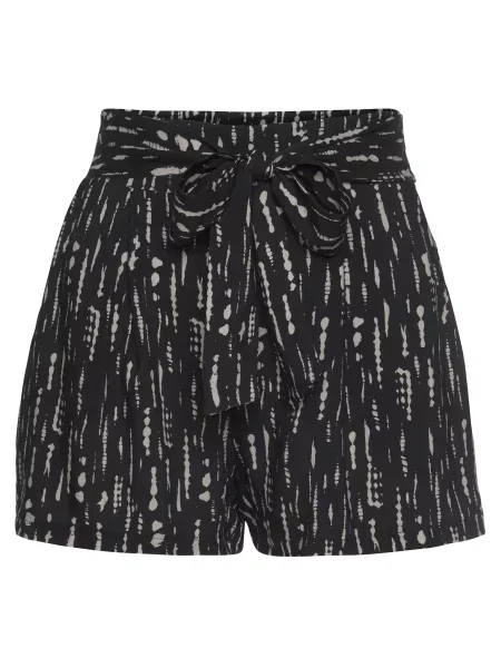 S.Oliver Hlače z naborki svetlo bež črna