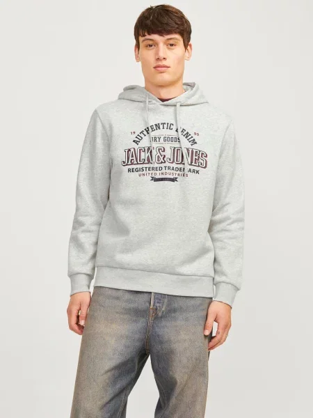 JACK & JONES Mikina námornícka modrá / burgundská / melírovaná biela