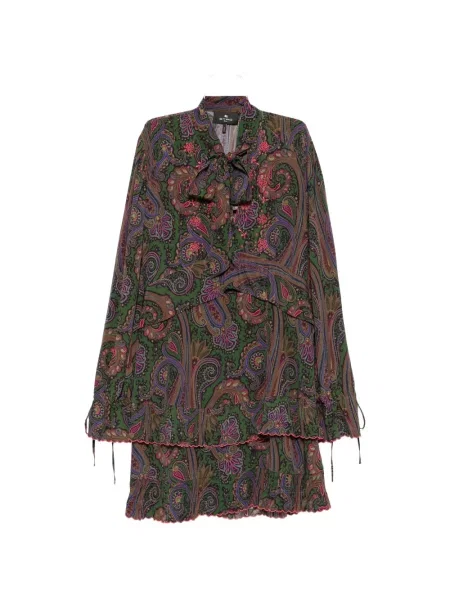 Rochie mini Etro cu imagine cu model paisley verde