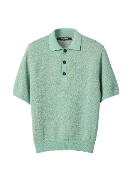 Tricou polo Jacquemus tricotate verde