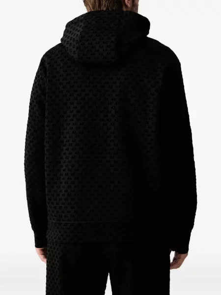 Hoodie Armani Exchange με αυτόγραφο με κορδόνι μαύρο