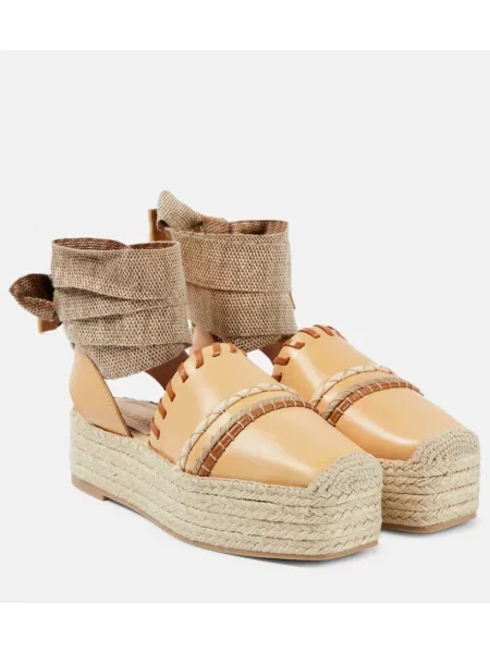 Espadrile Ulla Johnson din piele cu platformă maro