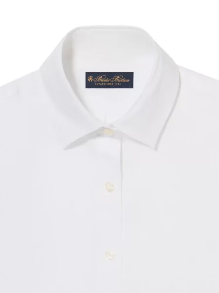 Ленена риза Brooks Brothers бродирана бяло