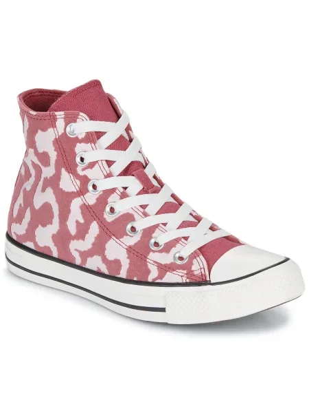 Pantofi Converse cu model leopard roz