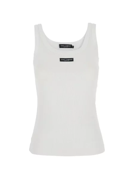 Top Dolce & Gabbana tricotate cu autograf alb