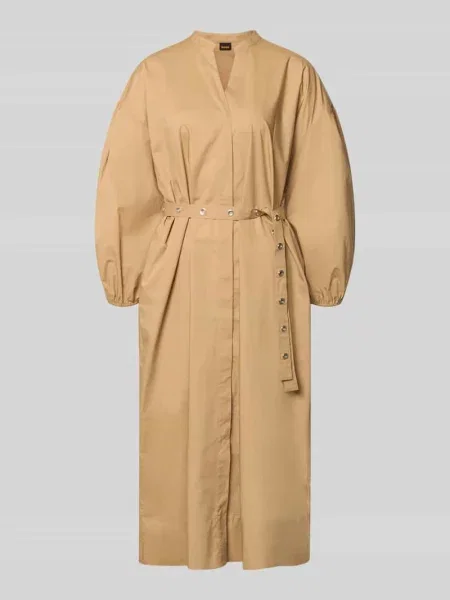 Lejąca sukienka casualowa z czystej bawełny model C_DELLYS' Boss Orange beżowa